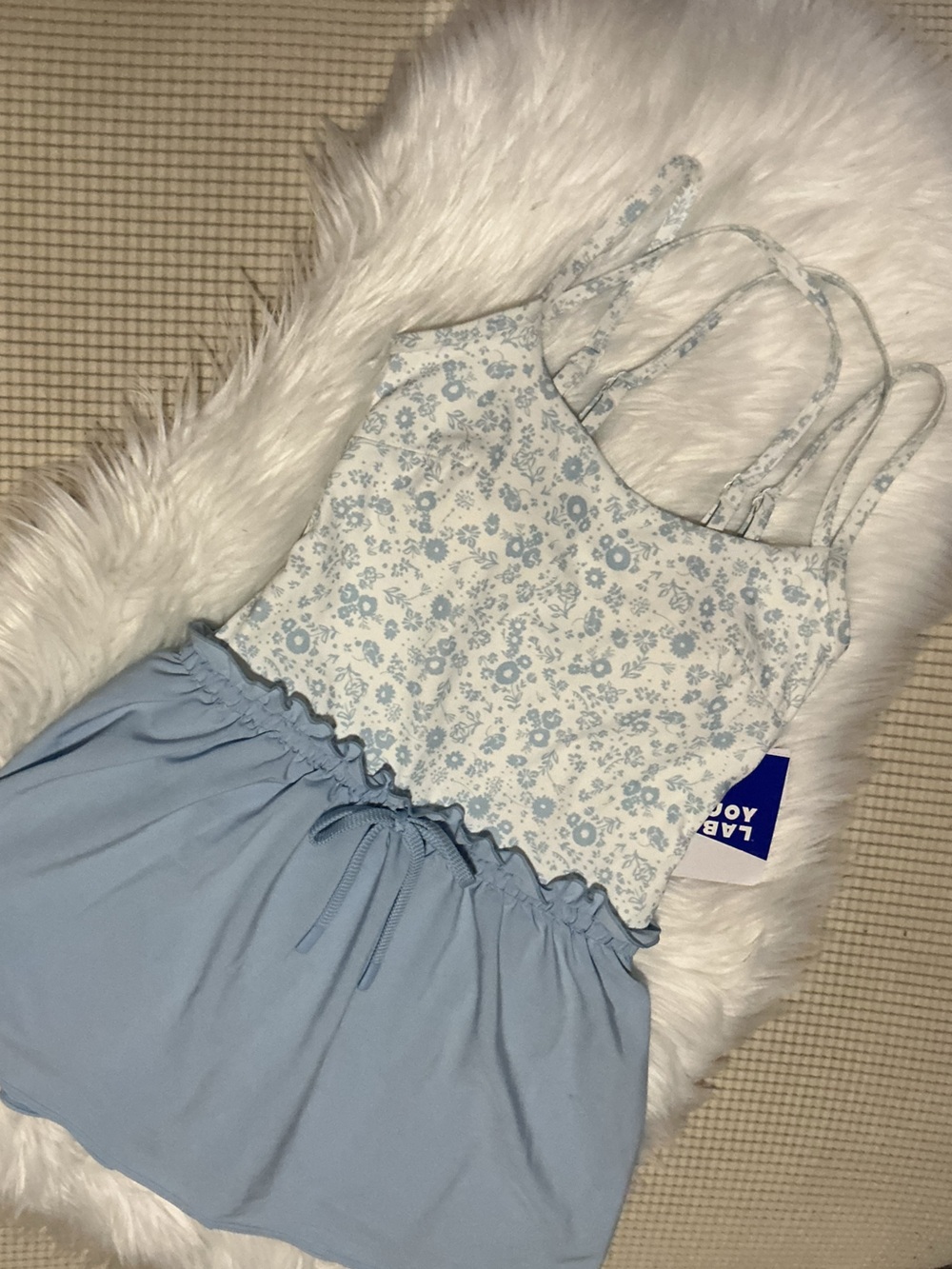 Light Blue Floral Smocked Sundress